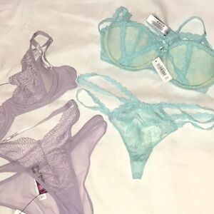 Adore Me lingerie 
Lilac purple lingerie
Baby blue tiffany blue lingerie